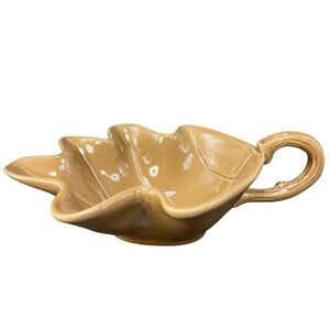 Asheville Mudpie Pottery Oak Leaf Dish Bowl Trinket Dish Gravy‎ Boat Ceramic